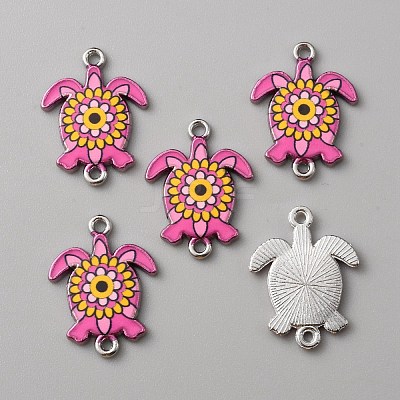 Alloy Enamel Printed Connector Charms ENAM-WH0065-15P-08-1