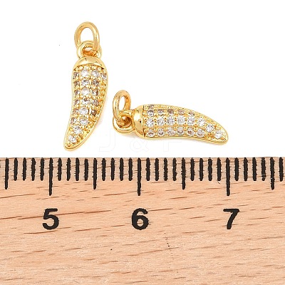Brass Micro Pave Cubic Zirconia Charms KK-F927-29G-1