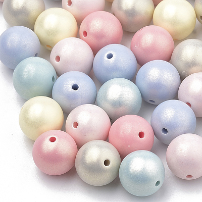 Spray Painted Style Acrylic Beads MACR-T010-14mm-1