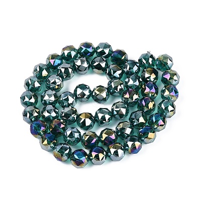 Electroplate Transparent Glass Beads Strands EGLA-ZX001-03A-01-1