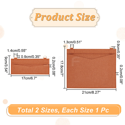 2Pcs 2 Styles Wool Felt Bag Organizer Inserts FIND-WR0007-26B-1