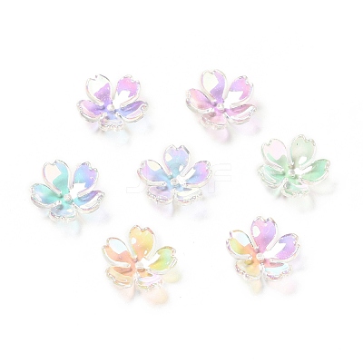 Transparent Acrylic Flower Bead Caps MACR-C009-13-1