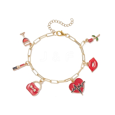 Sexy Alloy Enamel Charm Bracelets BJEW-JB12641-1