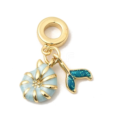 Ocean Brass Enamel European Dangle Charms KK-A296-34G-1