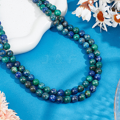 2 Strands Natural Chrysocolla and Lapis Lazuli Beads Strands G-GO0001-38A-1