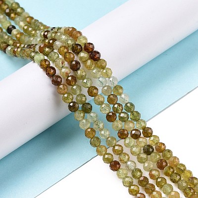 Natural Green Garnet Beads Strands G-C009-A25-1