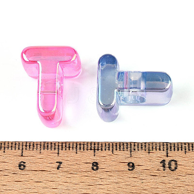 UV Plating Transparent Acrylic European Beads OACR-M027-02T-1