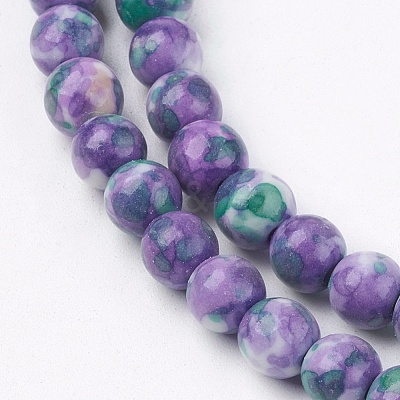 Synthetic Ocean White Jade Beads Strands G-L019-6mm-M-1