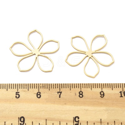 Brass Hollow Flower Pendants KK-B134-03G-1