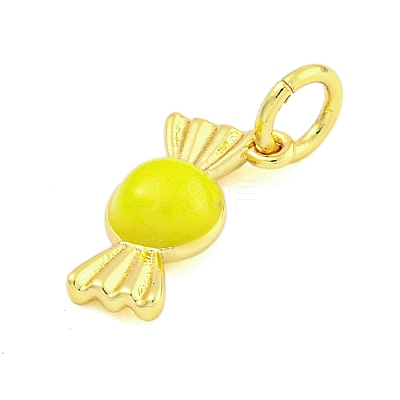 Rack Plating Brass Enamel Pendants KK-U021-04A-G-1
