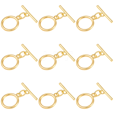 15 Sets Brass Toggle Clasps KK-BBC0021-10-1