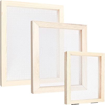 3Pcs 3 Style Wooden Paper Making DIY-FH0004-03-1