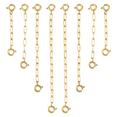 8Pcs 4 Styles Stainless Steel Textured Cable Chain Chain Extender FIND-HS00006-1