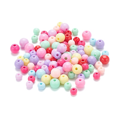 1035Pcs 18 Style Opaque Acrylic Beads MACR-FS0001-09-1
