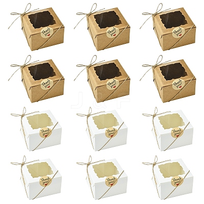 10Pcs Square Bakery Box CON-YW0001-95A-1