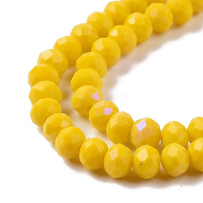 Electroplate Opaque Solid Color Glass Beads Strands X1-EGLA-A034-P6mm-L02-1