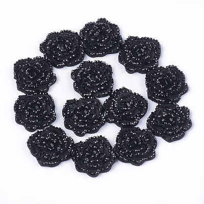 Resin Rhinestone Cabochons CRES-T012-02J-1