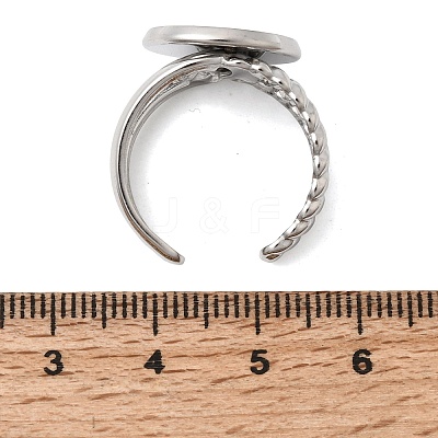 304 Stainless Steel Cuff Ring Components STAS-P454-01D-P-1