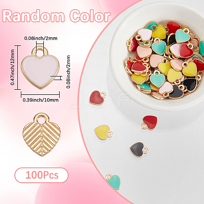 100Pcs Alloy Enamel Charms ENAM-SP0001-06-1