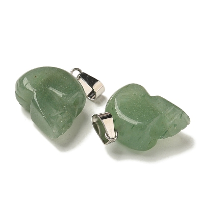 Natural Green Aventurine Pendants G-Z067-02P-02-1