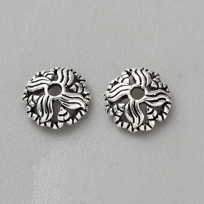 Retro 925 Sterling Silver Bead Caps LS-STER-WH0007-17C-AS-1
