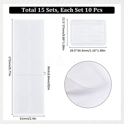 15Pcs Plastic Necklace Chain Adhesive Pouch for Necklace Display Cards AJEW-SC0003-43-1