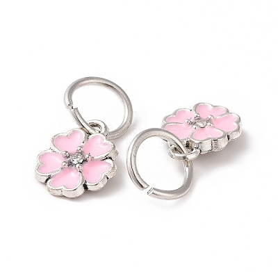 Enamel Style Flower Alloy Rhinestone Charms ENAM-S085-07-1
