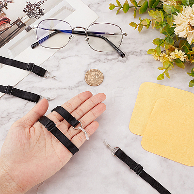4Pcs Nylon Adjustable Sports Eyeglass Strap with Buckle AJEW-GF0006-70-1