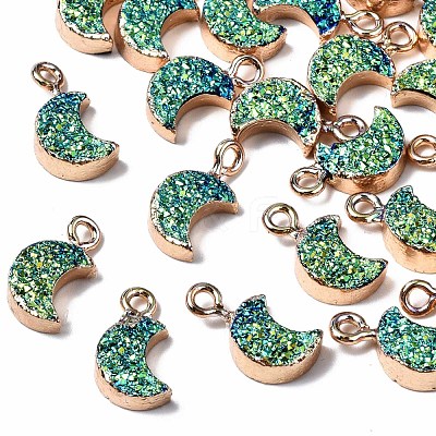 Druzy Resin Pendants RESI-S383-007-B01-1