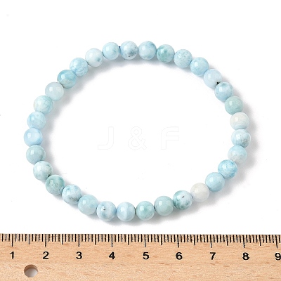 Round Natural Hemimorphite Beaded Stretch Bracelets for Men Women BJEW-B136-01A-1