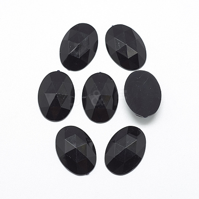 Acrylic Rhinestone Flat Back Cabochons X-GACR-Q011-13x18-01-1