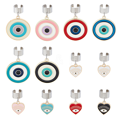 12Pcs Alloy Enamel Stethoscope Pendant Decorations HJEW-OC00147-1