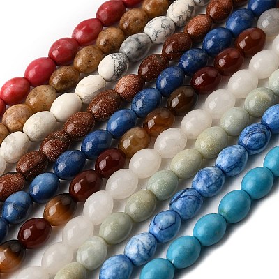 Natural & Synthetic Mixed Gemstone Beads Strands G-K362-I-03-1