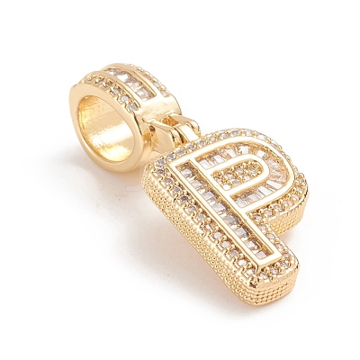 Brass Micro Pave Cubic Zirconia Pendants ZIRC-G165-13G-P-1