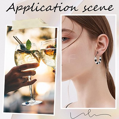 50Pcs 316L Surgical Stainless Steel Hoop Earring Findings STAS-SC0007-28-1