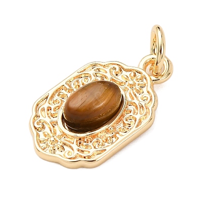 Natural Tiger Eye Pendants KK-A279-15G-1