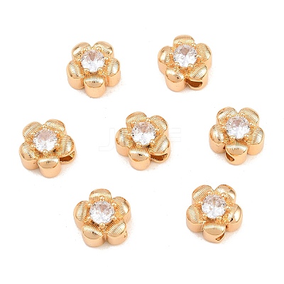 SHEGRACE Brass Micro Pave Clear Cubic Zirconia Beads XGRQ5K752-837G-1