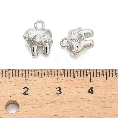 Brass Micro Pave Cubic Zirconia Charms KK-C155-22P-1