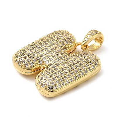 Brass Micro Pave Cubic Zirconia Pendants KK-E061-03G-08-1