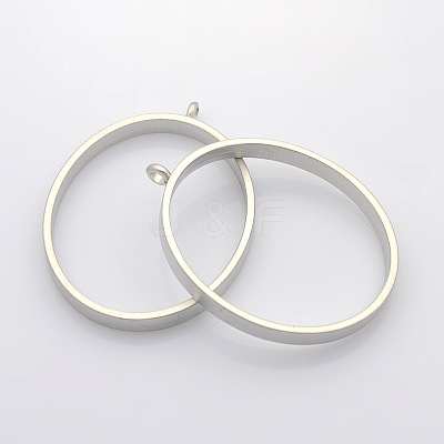 Matte Alloy Oval Pendants PALLOY-J413-11MP-1