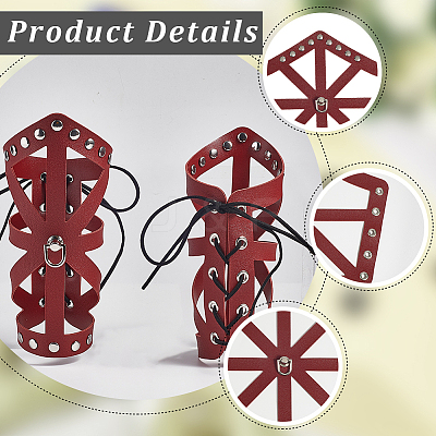 Adjustable PU Leather Cord Bracelet with Wax Cord AJEW-WH20064-34B-1