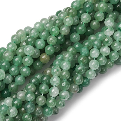 Natural Green Aventurine Round Beads Strands X-G-S150-8mm-4-1