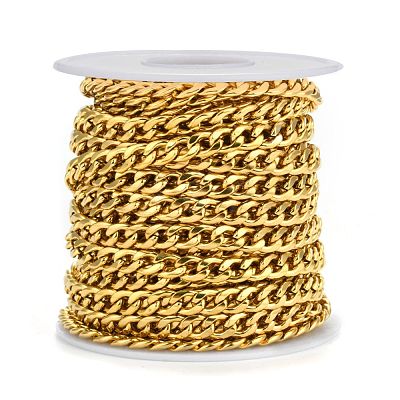 Ion Plating(IP) 304 Stainless Steel Cuban Link Chains CHS-E013-17C-G-1