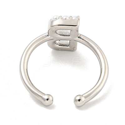 Rack Plating Brass Open Cuff Rings for Women RJEW-F162-01P-B-1