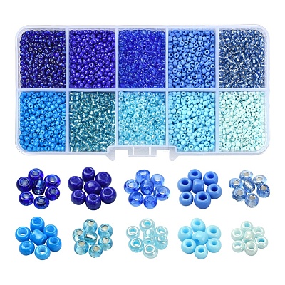 8500Pcs 10 Style Glass Seed Beads SEED-YW0001-80B-1