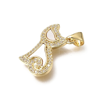 Brass Micro Pave Clear Cubic Zirconia Pendants CU-CBAF50C-10G-1