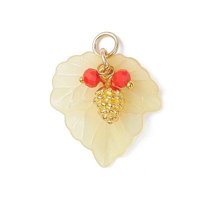 Leaf Acrylic Pendants PALLOY-AL0036-1