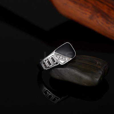 Alloy Micro Pave Cubic Zirconia Finger Rings for Men FS-WGE231C-03-1