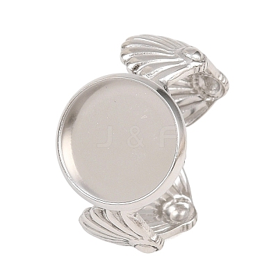 Shell Shape 304 Stainless Steel Cuff Ring Components SA-CBA098D-03P-C-1