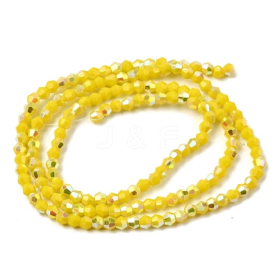 AB Color Plated Opaque Glass Beads Strands GLAA-G127-02C-1